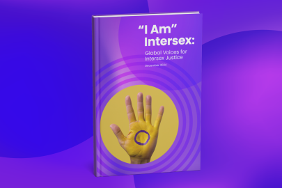 "I am" report cover with white text on a purple background