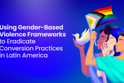 White text on blue background for the "Using Gender Based Violence Frameworks" report