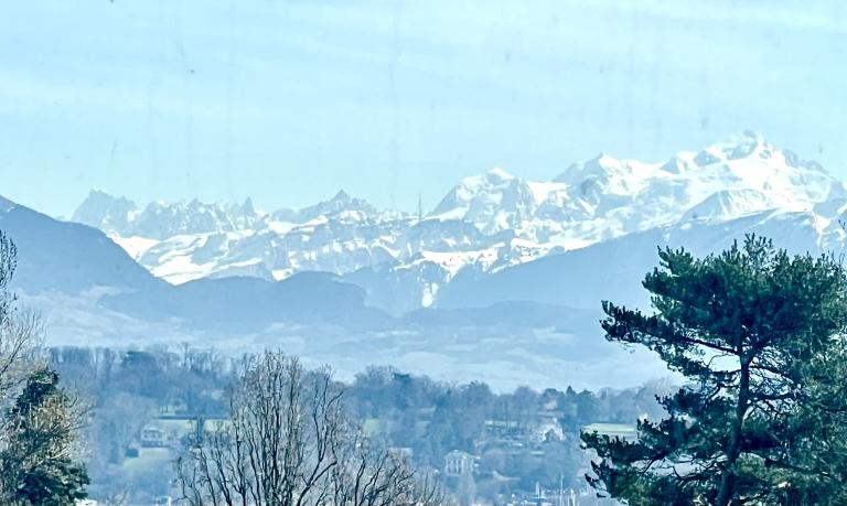 Mountains literally taken through the window at the UN